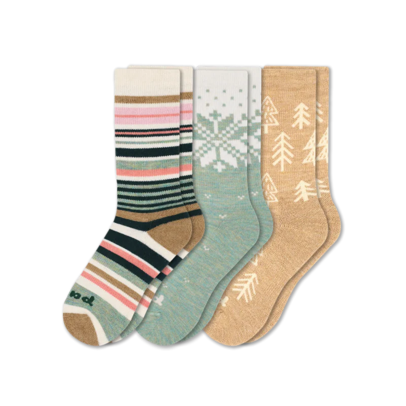 3 Pack - Women's Crew Pacas Socks