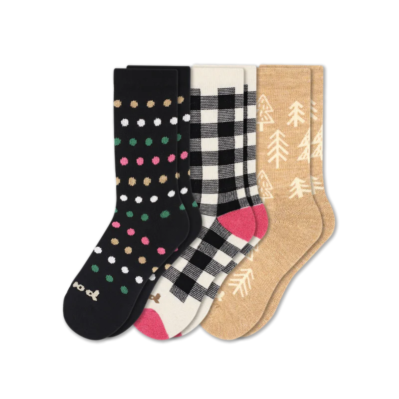 3 Pack - Women's Crew Pacas Socks
