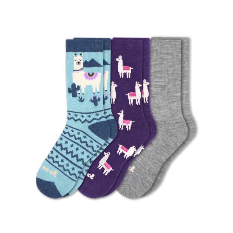 3 Pack - Women's Crew Pacas Socks