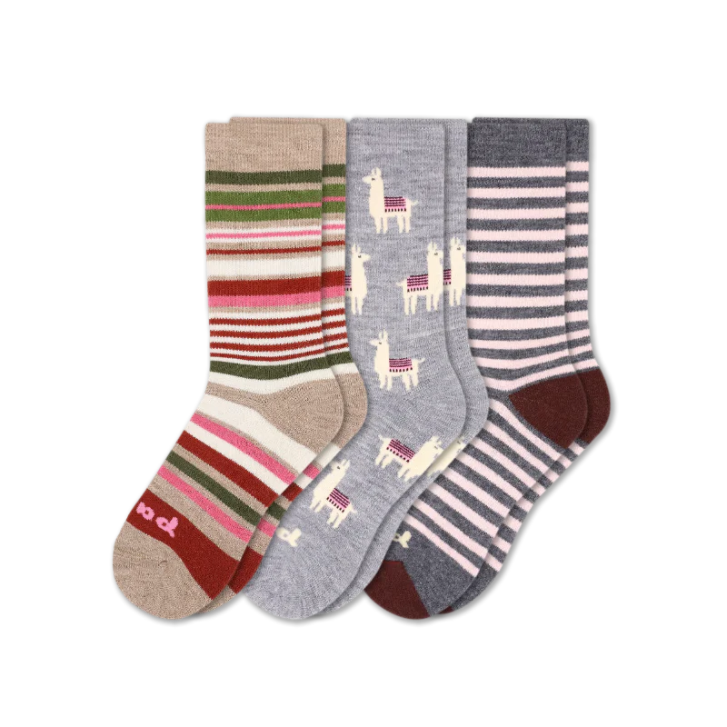 3 Pack - Women's Crew Pacas Socks