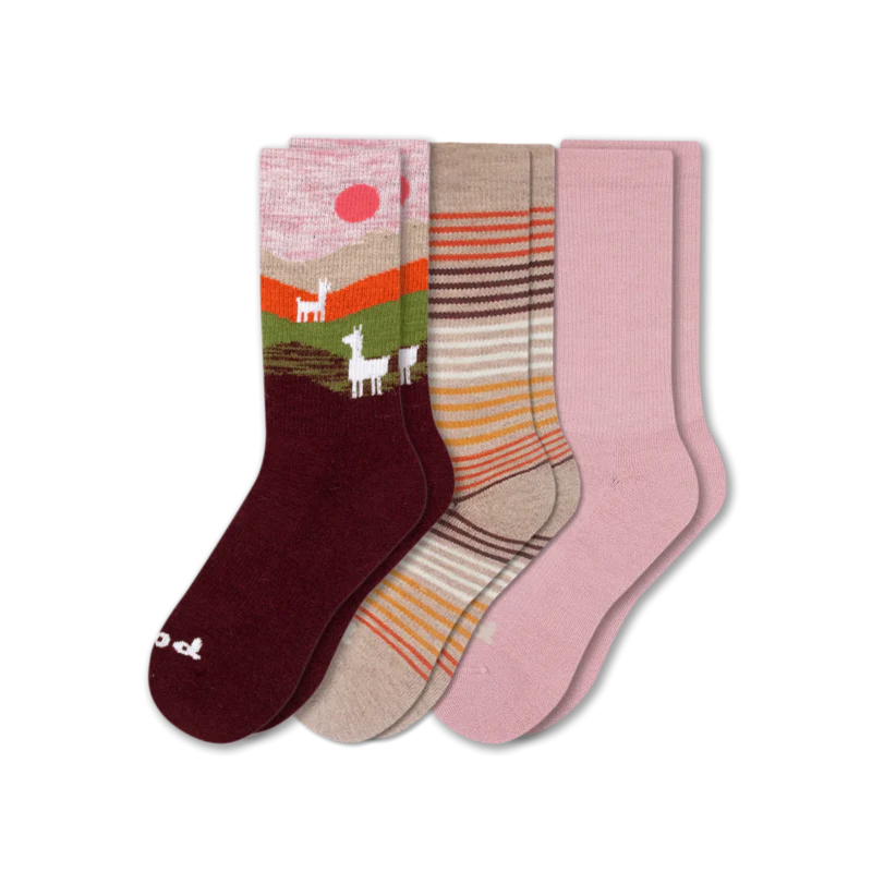 3 Pack - Women's Crew Pacas Socks