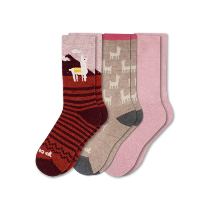3 Pack - Women's Crew Pacas Socks