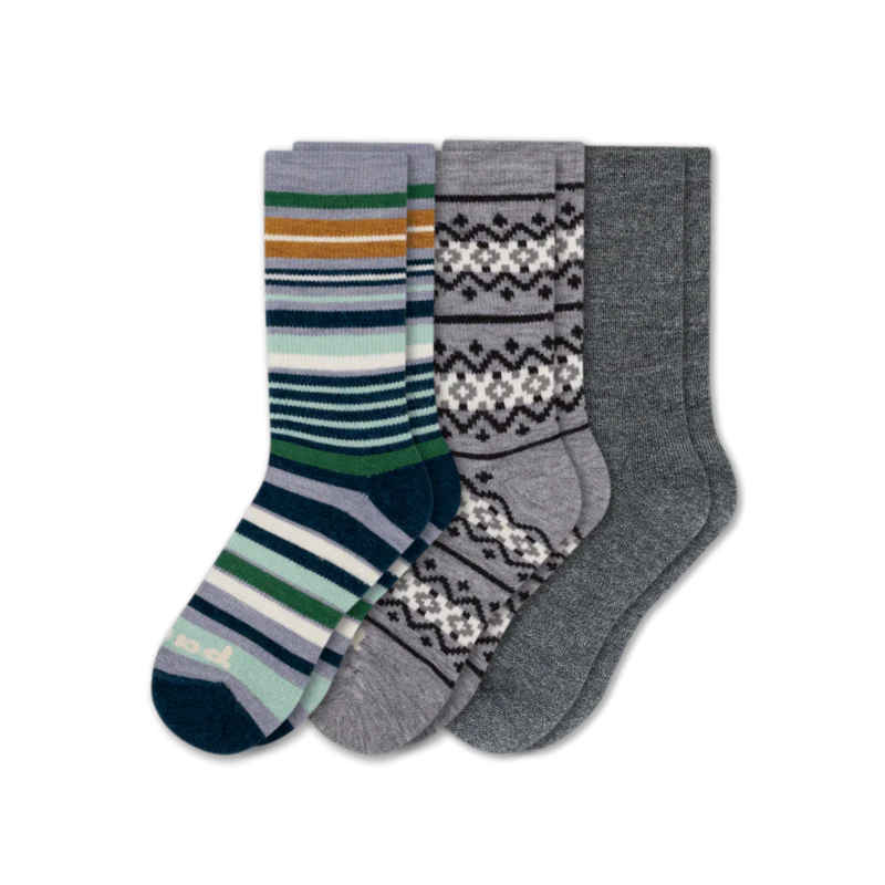 3 Pack - Women's Crew Pacas Socks
