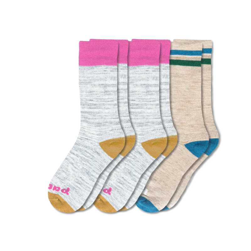 3 Pack - Women's Crew Pacas Socks