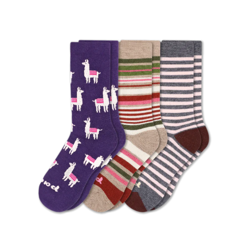3 Pack - Women's Crew Pacas Socks