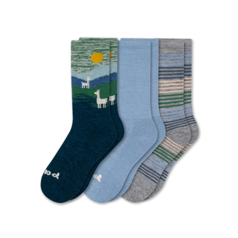 3 Pack - Women's Crew Pacas Socks