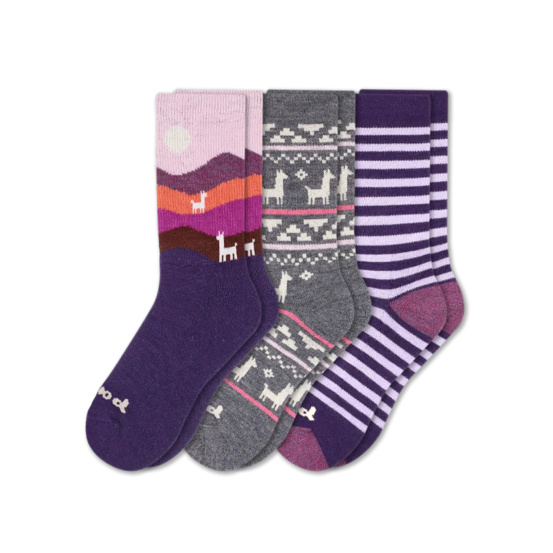 3 Pack - Women's Crew Pacas Socks