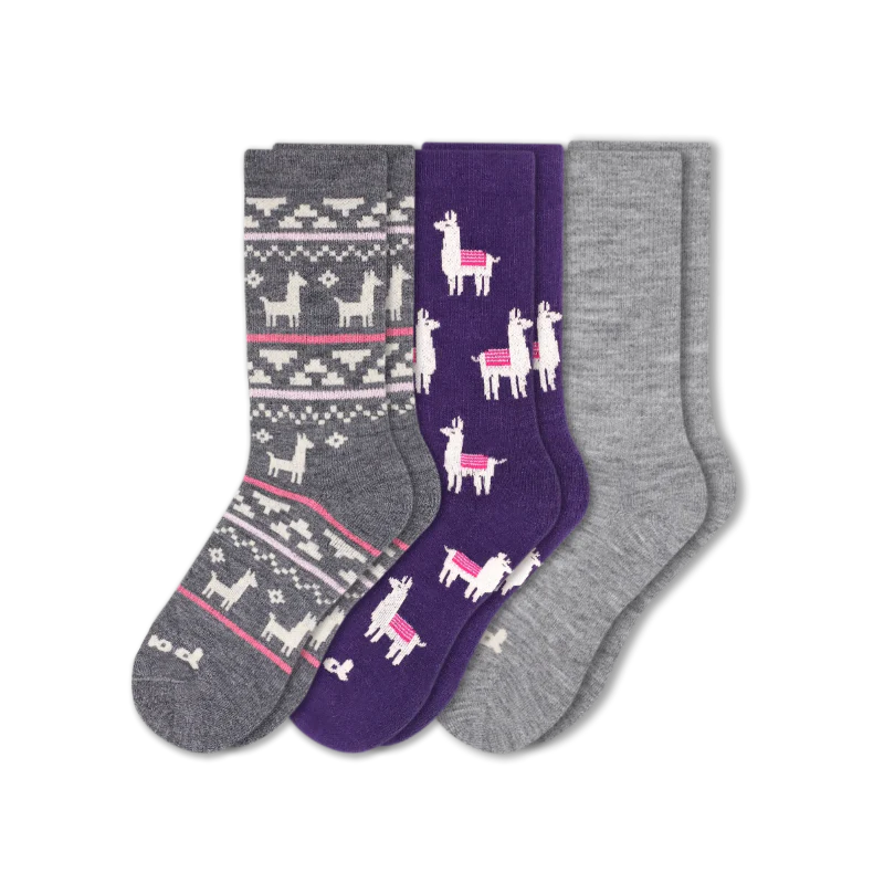 3 Pack - Women's Crew Pacas Socks
