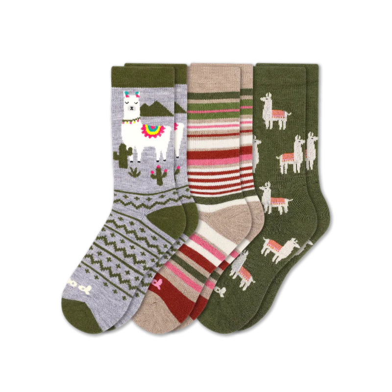 3 Pack - Women's Crew Pacas Socks