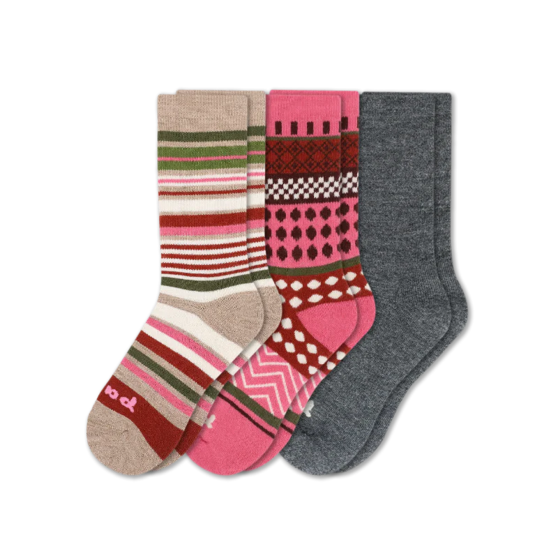 3 Pack - Women's Crew Pacas Socks