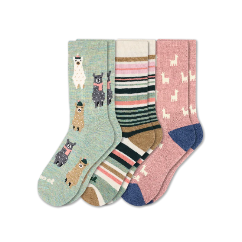 3 Pack - Women's Crew Pacas Socks
