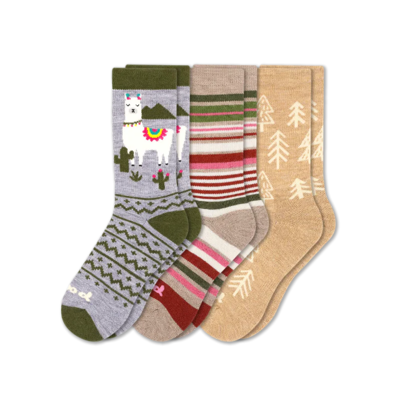 3 Pack - Women's Crew Pacas Socks