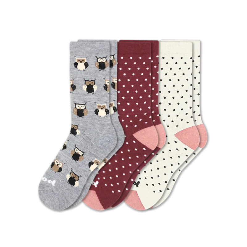 3 Pack - Women's Crew Pacas Socks