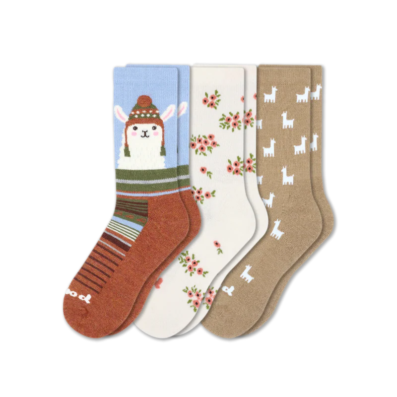 3 Pack - Women's Crew Pacas Socks