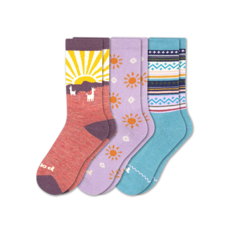 3 Pack - Women's Crew Pacas Socks