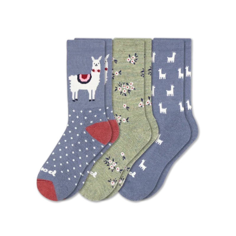 3 Pack - Women's Crew Pacas Socks