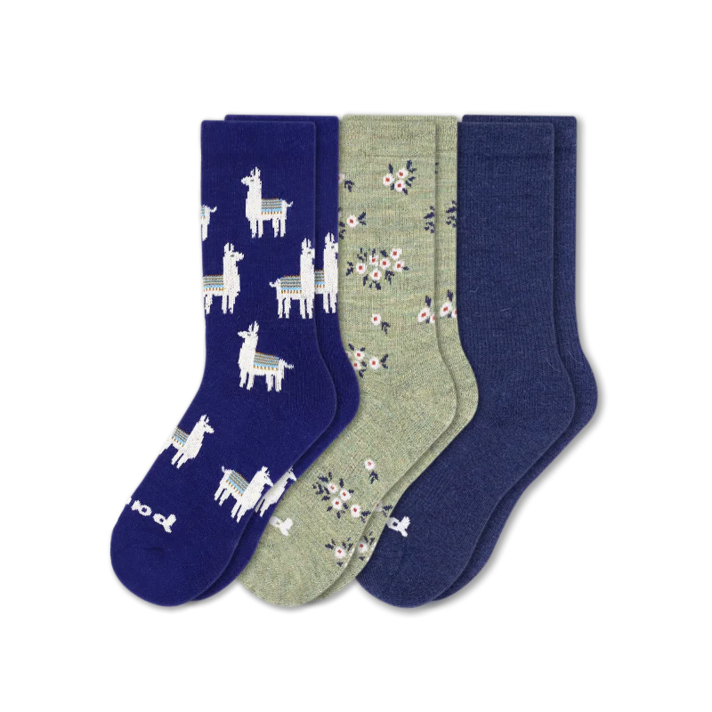 3 Pack - Women's Crew Pacas Socks