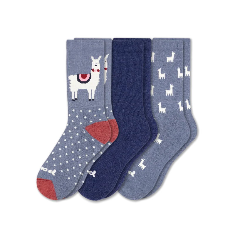 3 Pack - Women's Crew Pacas Socks