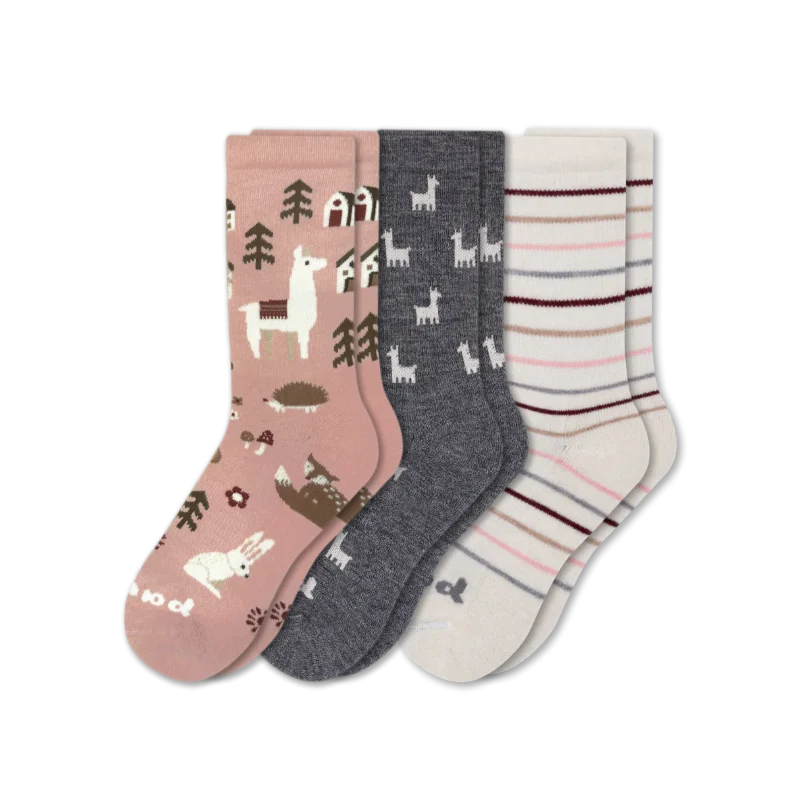 3 Pack - Women's Crew Pacas Socks