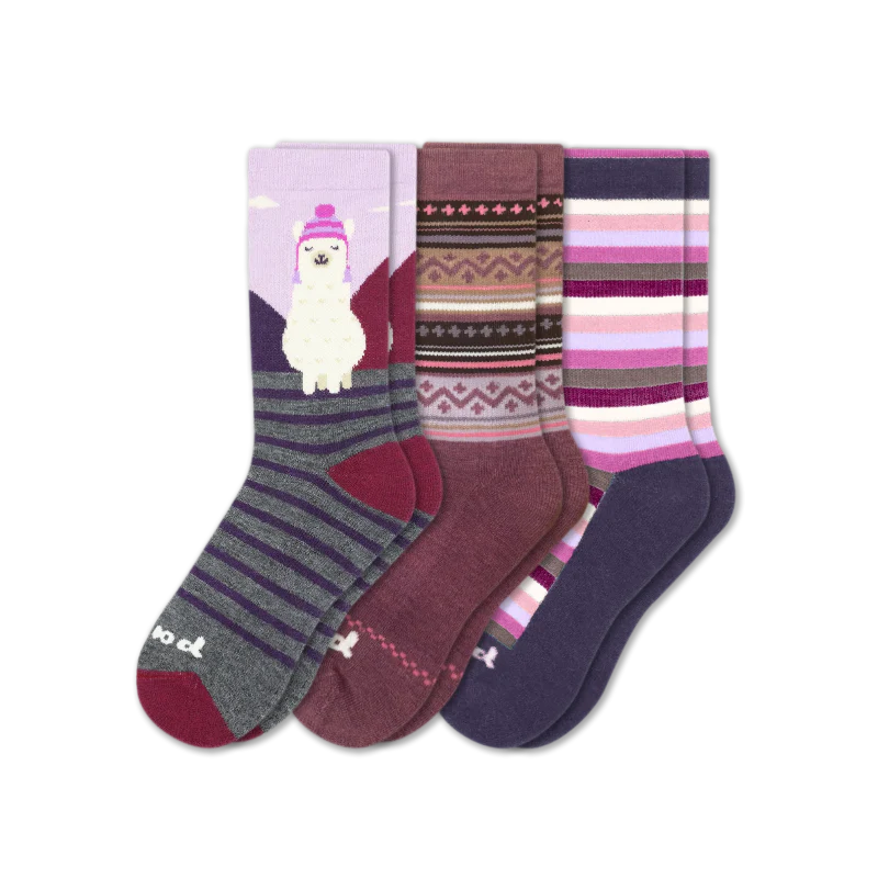 3 Pack - Women's Crew Pacas Socks