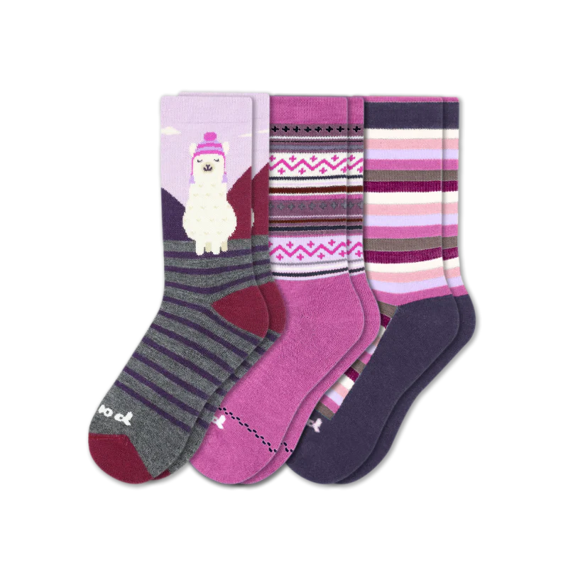 3 Pack - Women's Crew Pacas Socks