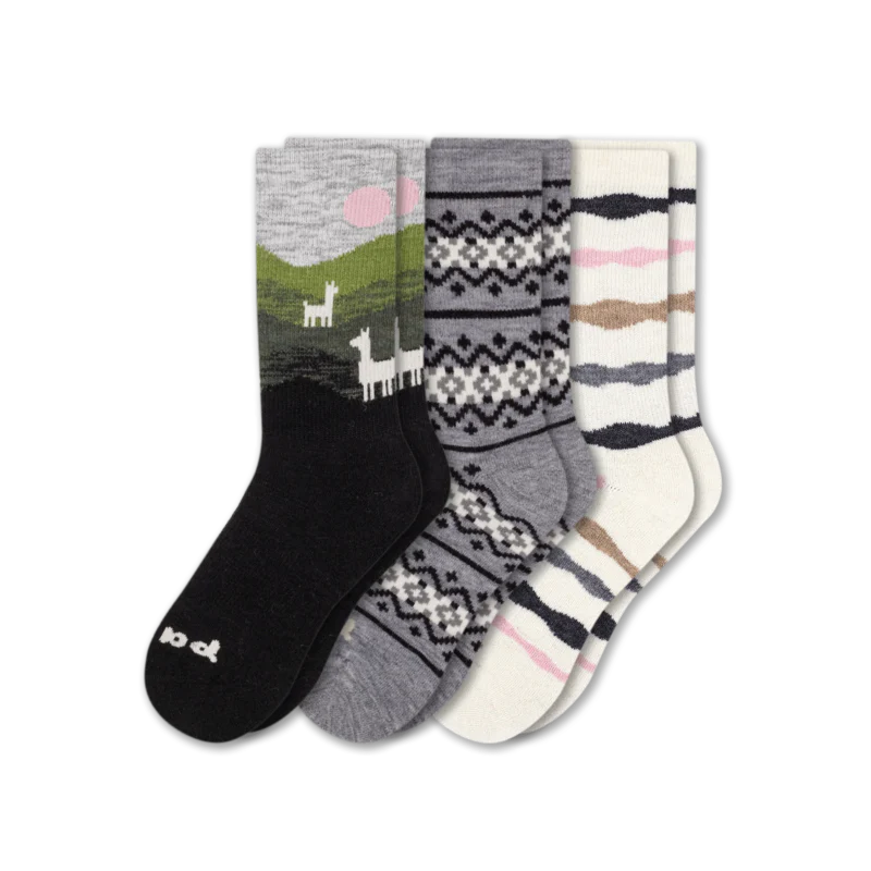 3 Pack - Women's Crew Pacas Socks