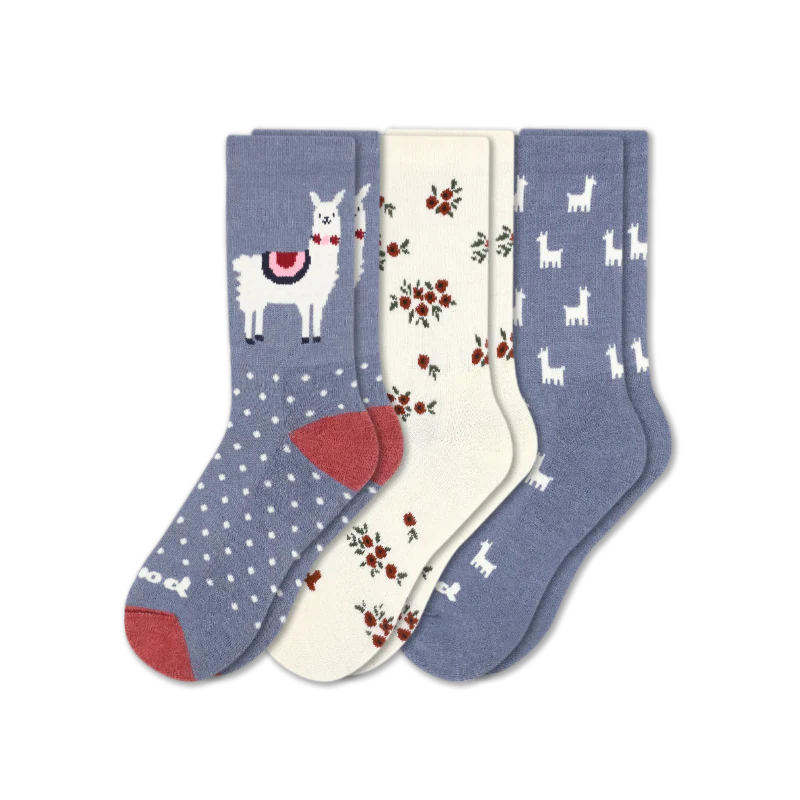 3 Pack - Women's Crew Pacas Socks