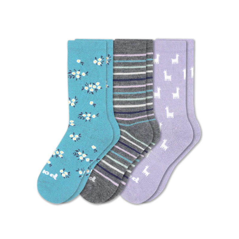 3 Pack - Women's Crew Pacas Socks