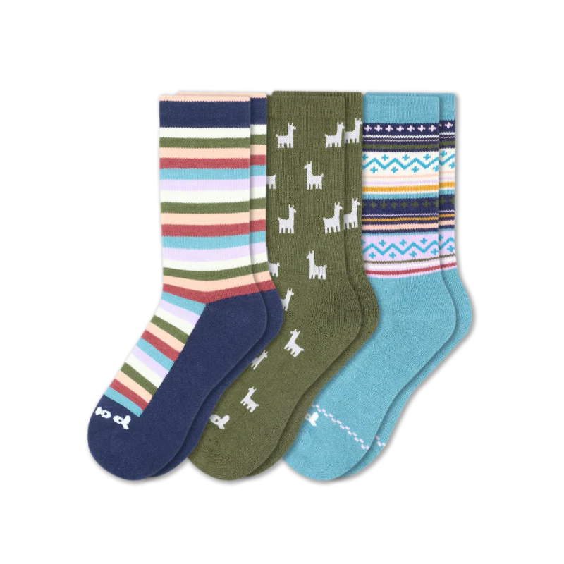 3 Pack - Women's Crew Pacas Socks