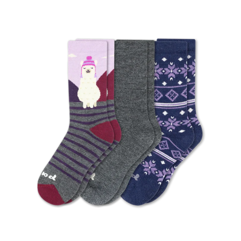 3 Pack - Women's Crew Pacas Socks