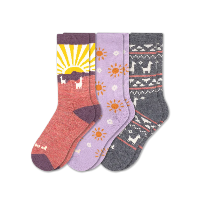 3 Pack - Women's Crew Pacas Socks