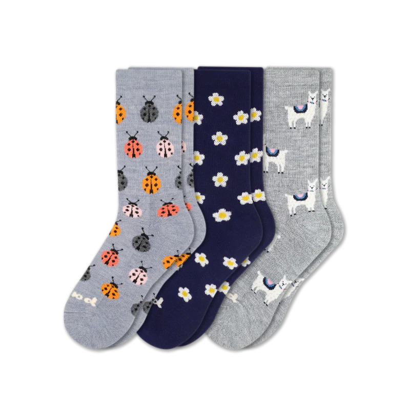 3 Pack - Women's Crew Pacas Socks