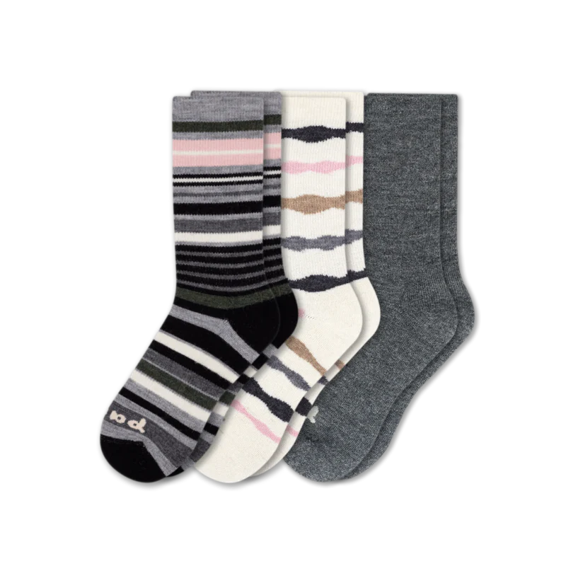3 Pack - Women's Crew Pacas Socks