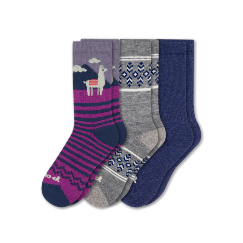 3 Pack - Women's Crew Pacas Socks