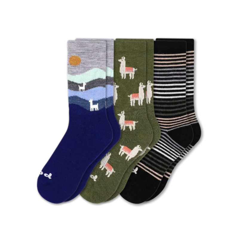 3 Pack - Women's Crew Pacas Socks
