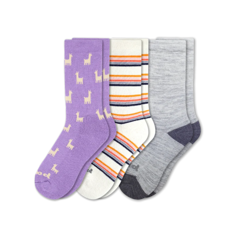 3 Pack - Women's Crew Pacas Socks