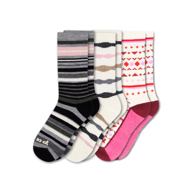 3 Pack - Women's Crew Pacas Socks