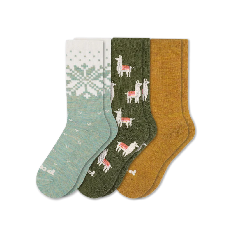 3 Pack - Women's Crew Pacas Socks