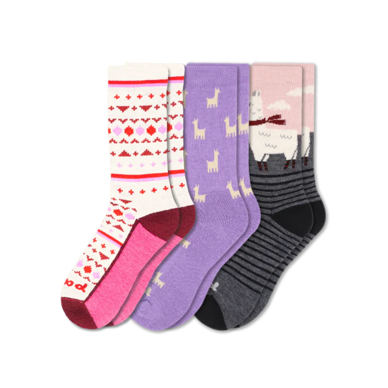 3 Pack - Women's Crew Pacas Socks