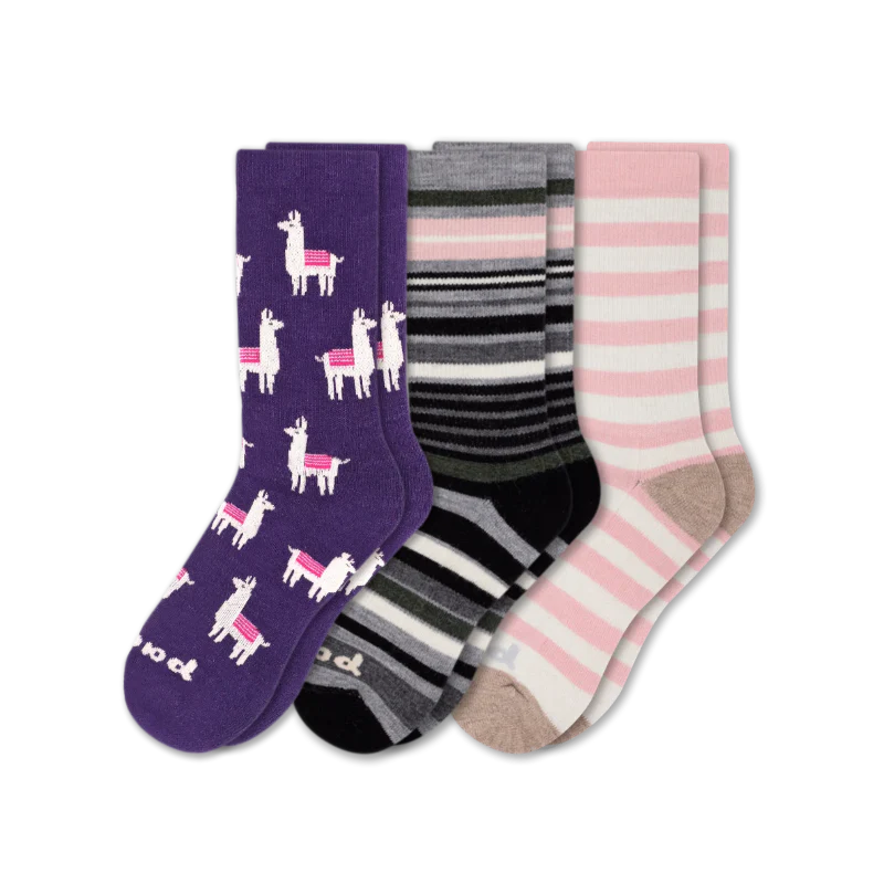 3 Pack - Women's Crew Pacas Socks