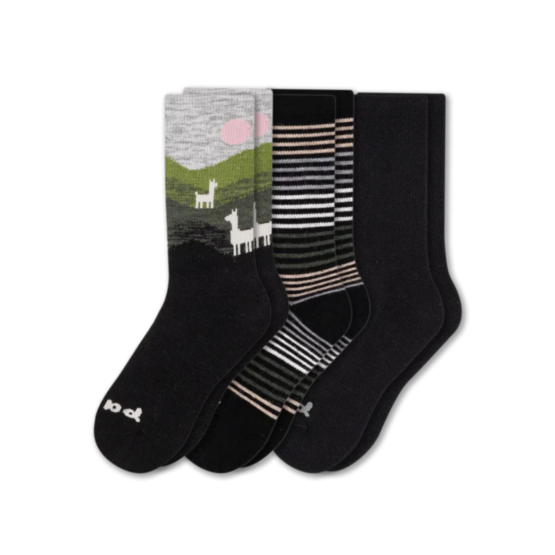 3 Pack - Women's Crew Pacas Socks