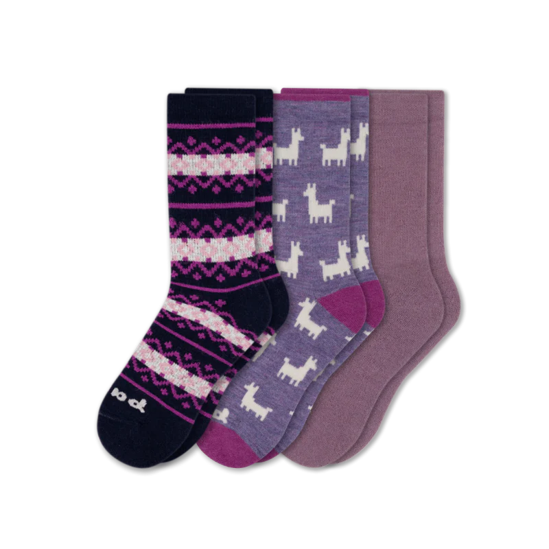 3 Pack - Women's Crew Pacas Socks