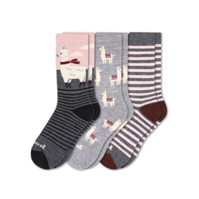 3 Pack - Women's Crew Pacas Socks