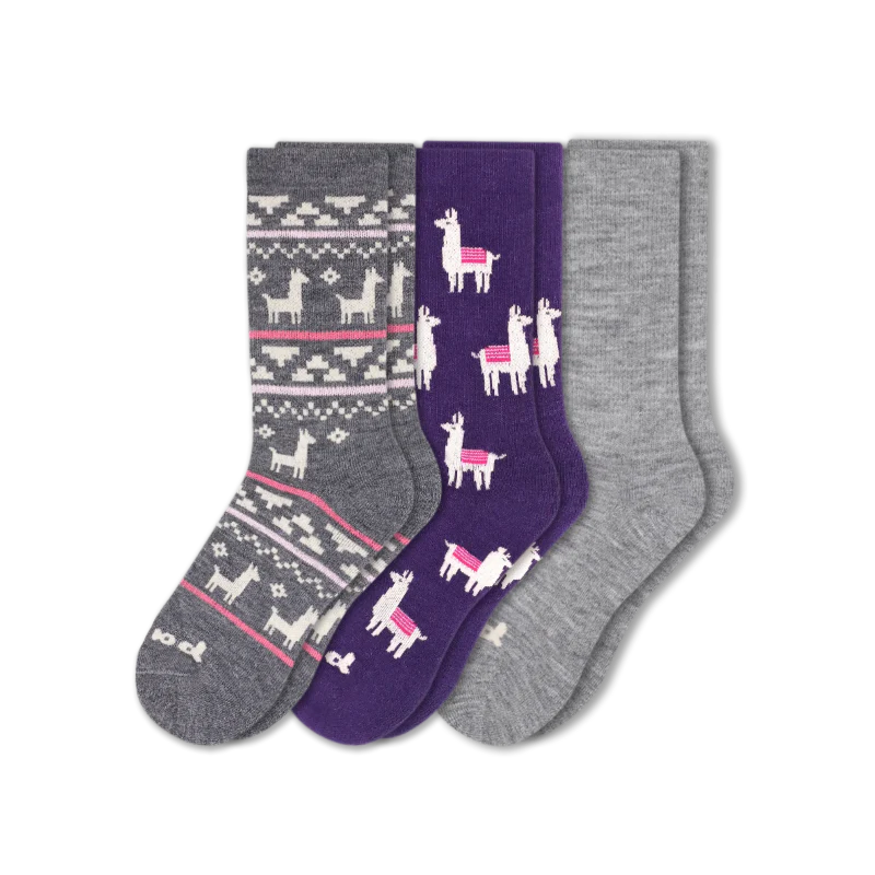 3 Pack - Women's Crew Pacas Socks