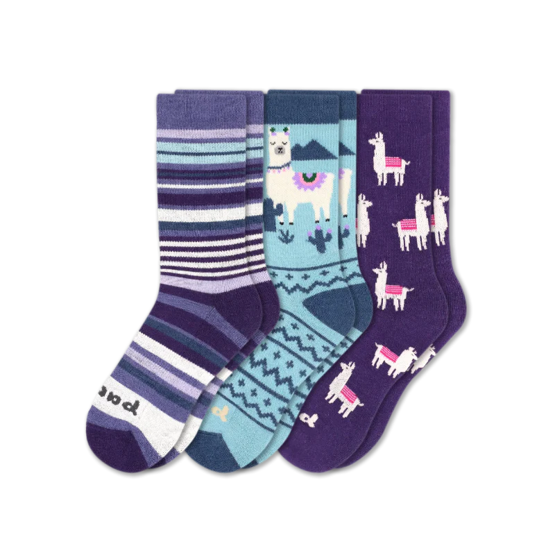 3 Pack - Women's Crew Pacas Socks
