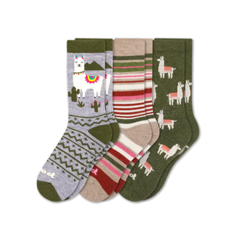 3 Pack - Women's Crew Pacas Socks