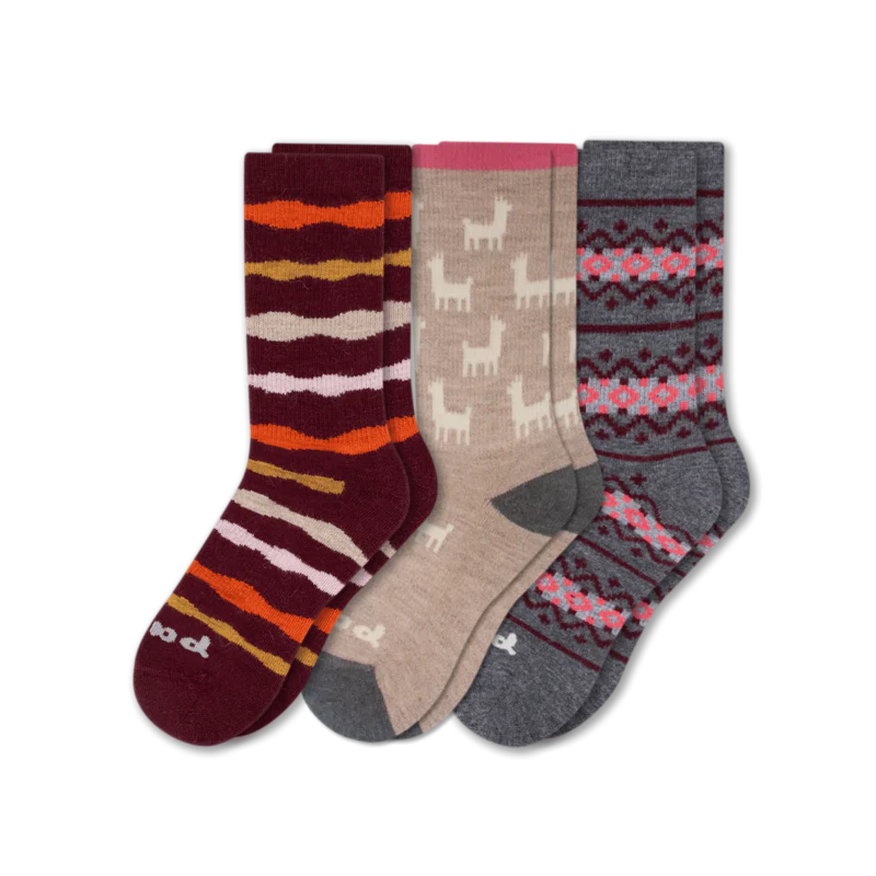 3 Pack - Women's Crew Pacas Socks