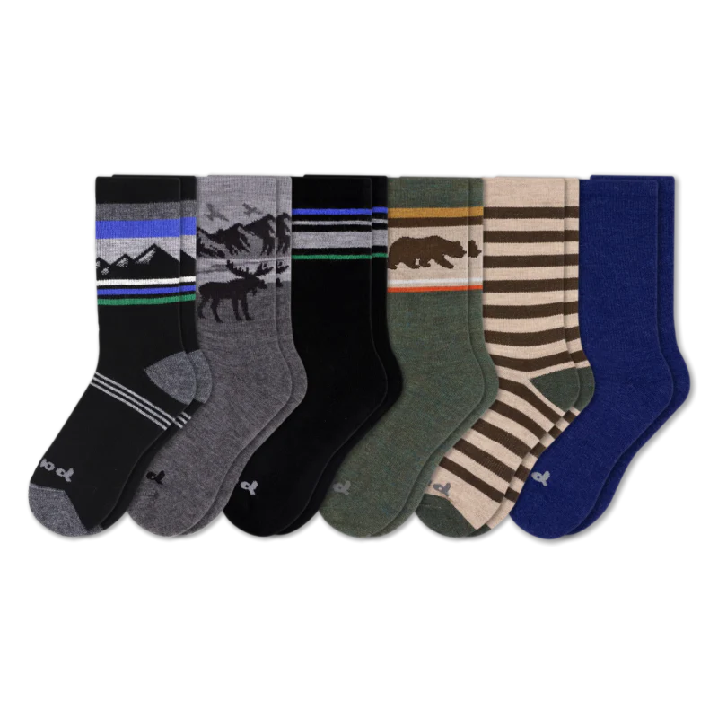 6 Pack - Men's Crew Pacas Socks