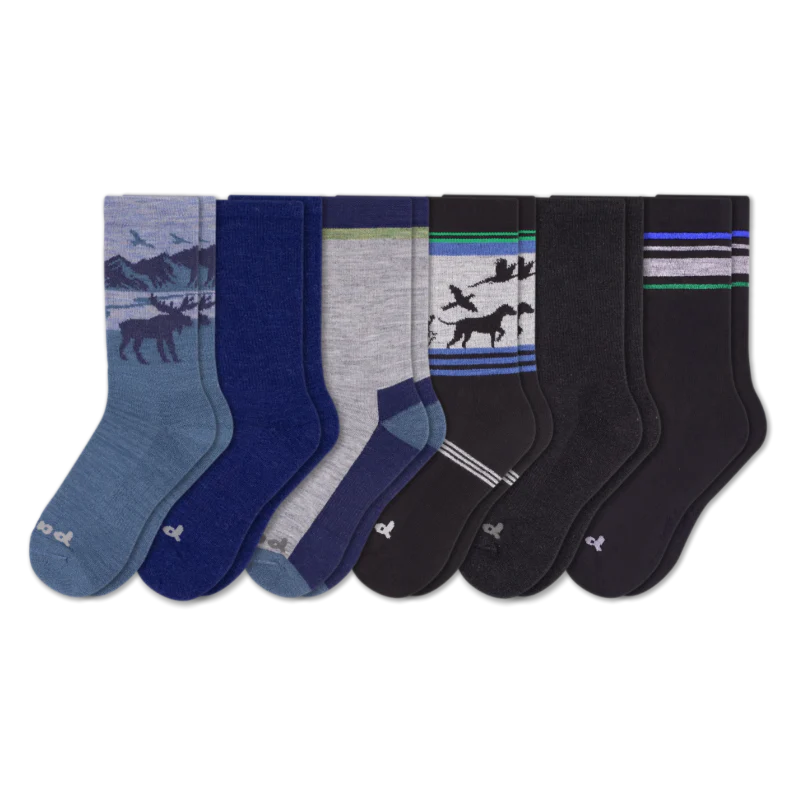 6 Pack - Men's Crew Pacas Socks