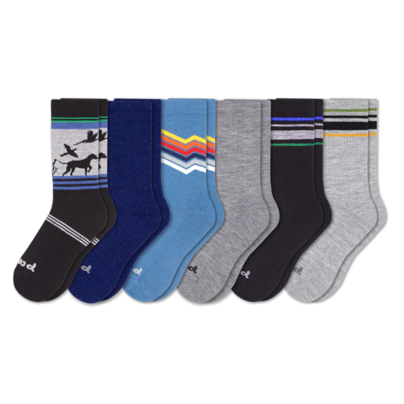 6 Pack - Men's Crew Pacas Socks